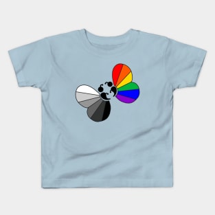 Gray Scale Rainbow Semicolon Butterflies Kids T-Shirt